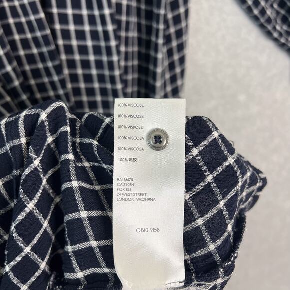 Anthropologie Maeve Navy Blue Sara Smocked Shirt Dress Size Medium - Picture 9 of 9